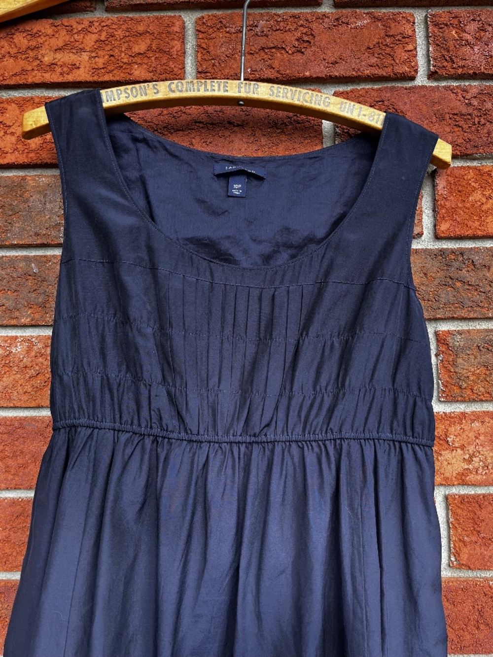 Land's End Navy Silk Blend Empire Waist Dress